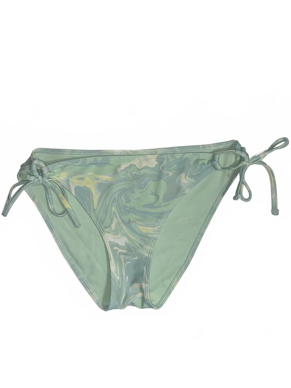 Hollister Marble Tie Side Bikini Bottom Medium Mint Green Y2K Beach Swim
